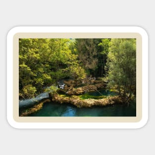 The Small Waterfalls at Martin Brod in Bosnia Sticker